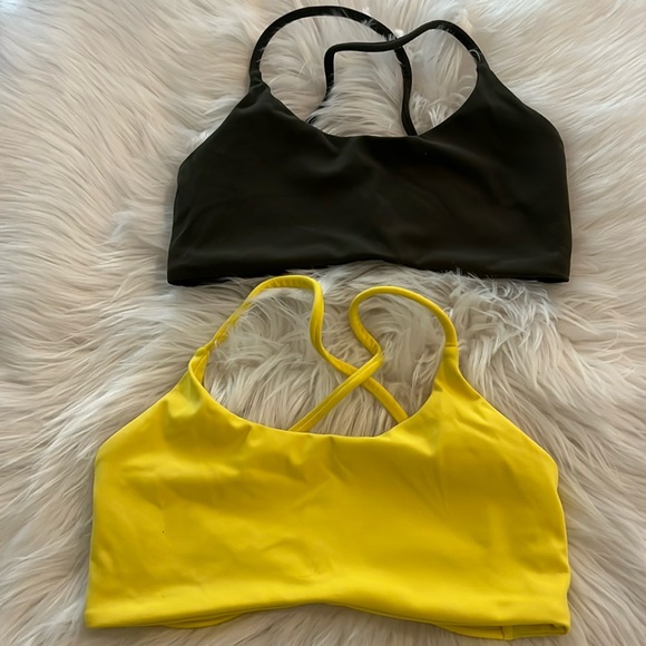 Other - Green and yellow strappy  back sports bra size small